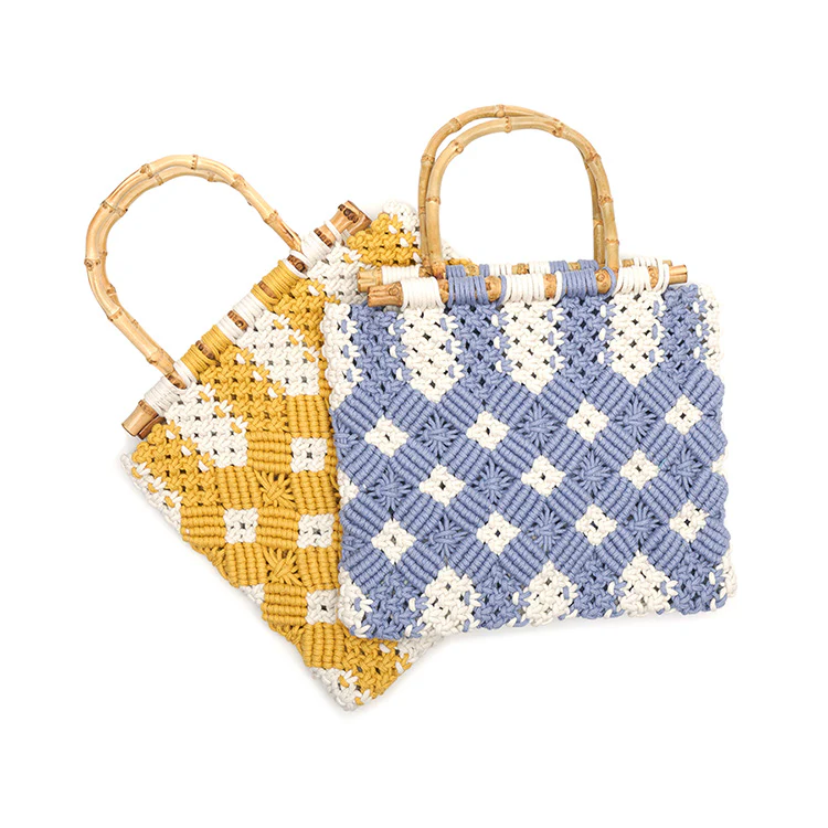 A-1426 Knit Wood Handle Bag - Image 2