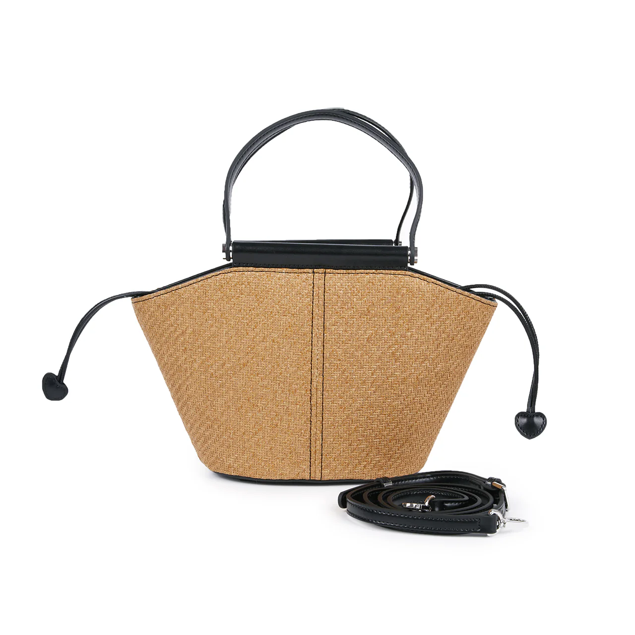 A-1578 Rattan Leather Handle bag - Image 2