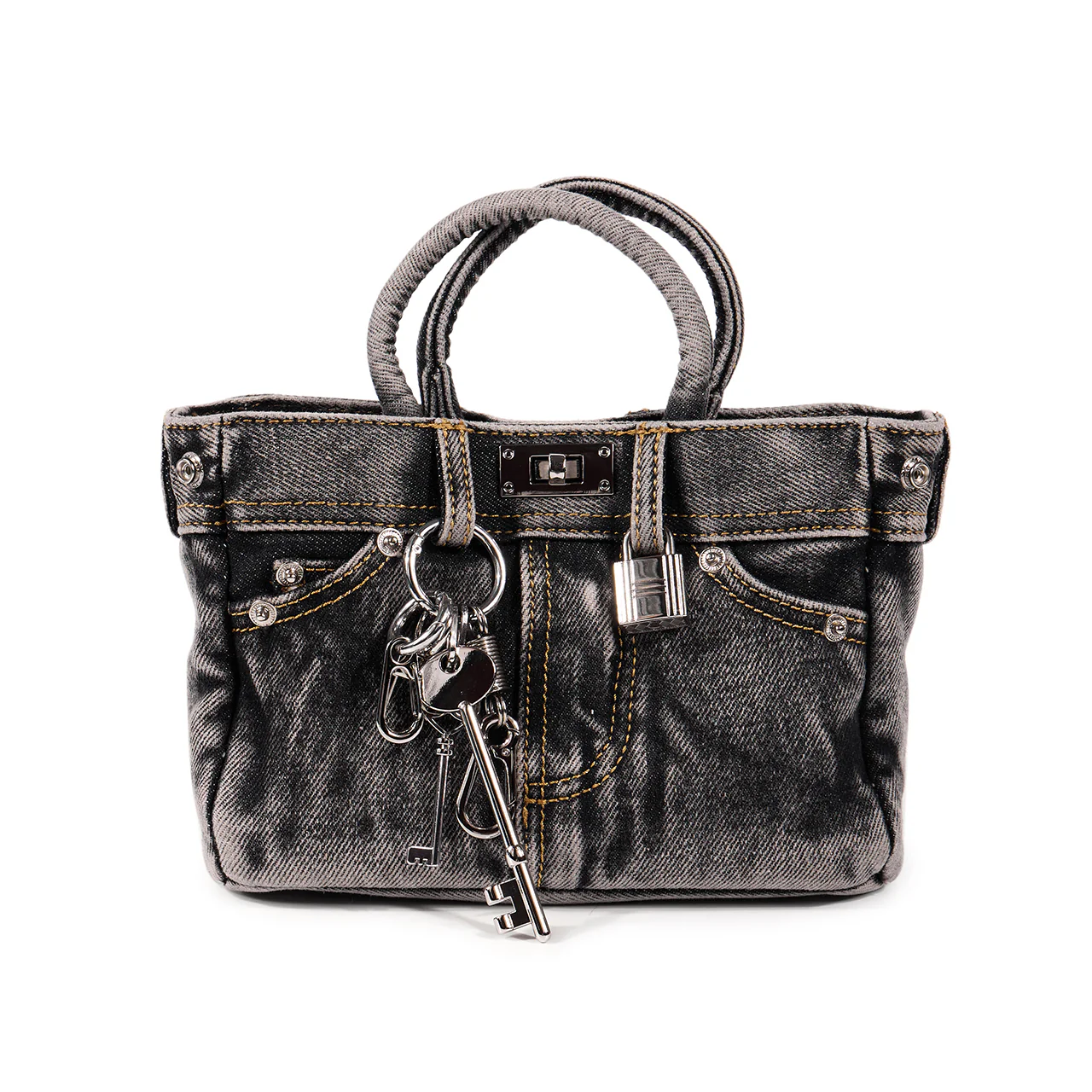 A-1687 Denim Tote Bag - Image 2