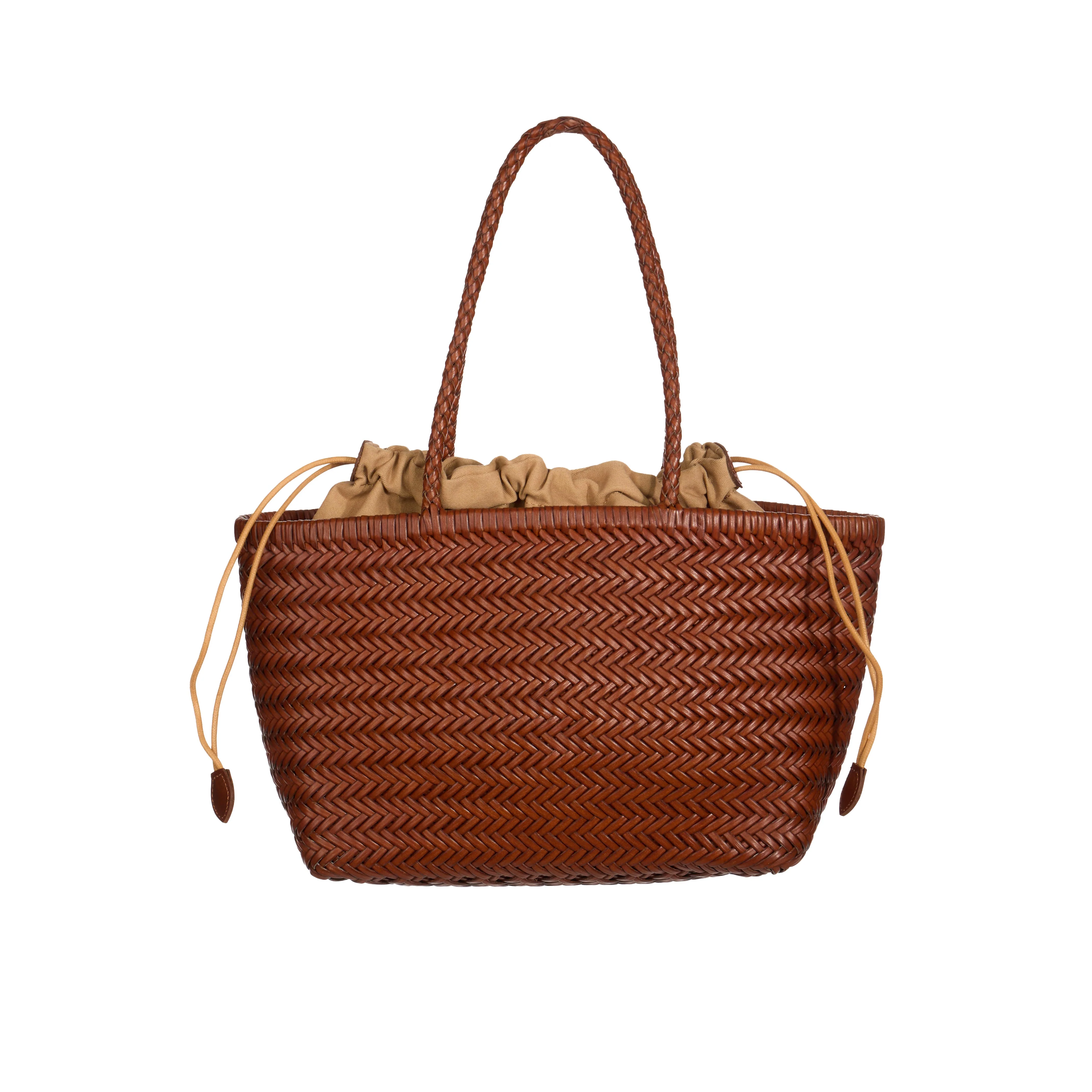 A-1713 Leather Rattan Tote Bag - Image 2