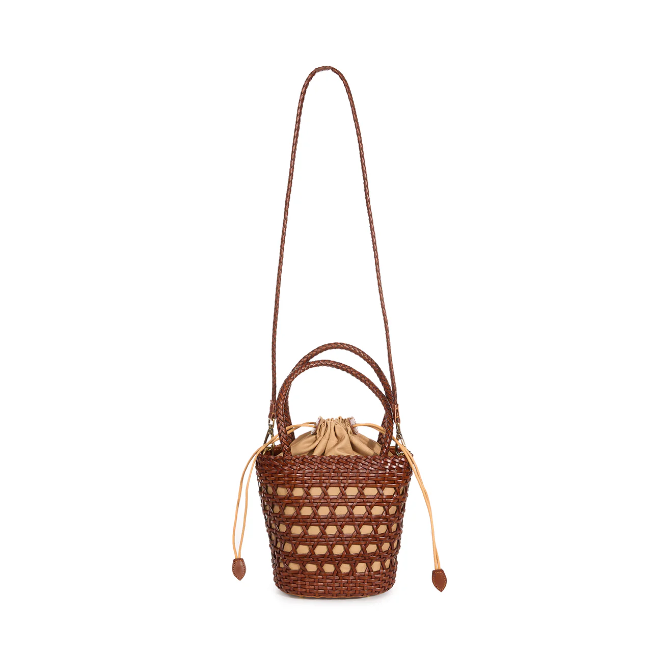A-1717 Leather Rattan tote bag - Image 2