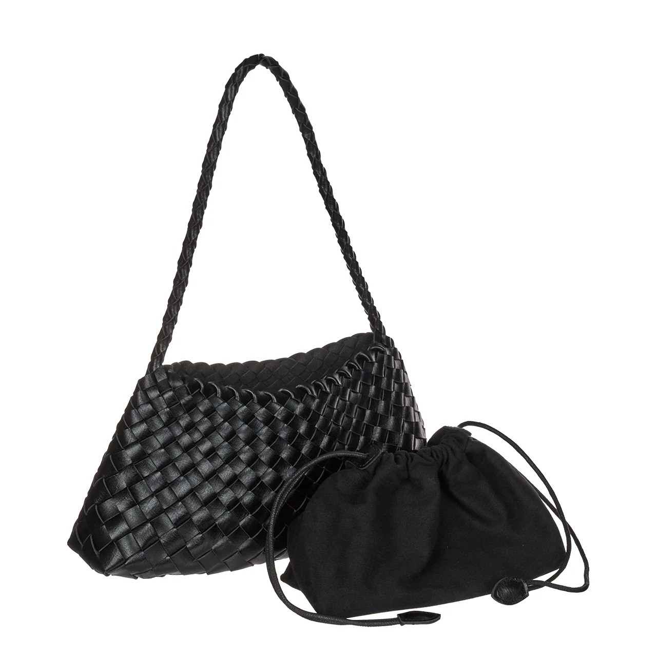 A-1756 Leather Weaving Shoulder Bag - Image 2