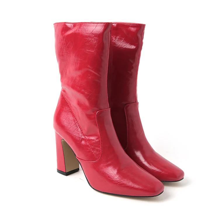 AR-2598 Pintuck Heeled Ankle Boots - Image 2