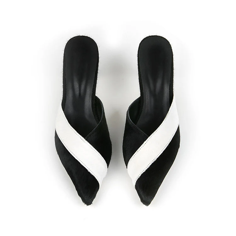 AR-2884 Calfskin Stiletto Heeled Mule - Image 2