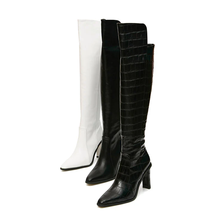 AR-2996 Stiletto Heeled Knee-high Boots - Image 2