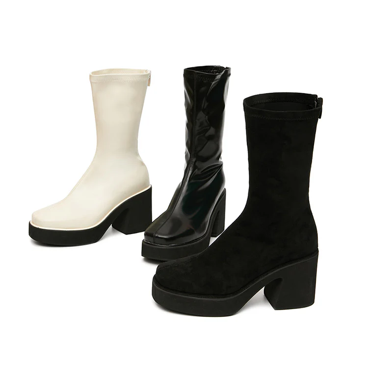 AR-2997 Socks Heeled Ankle Boots - Image 2