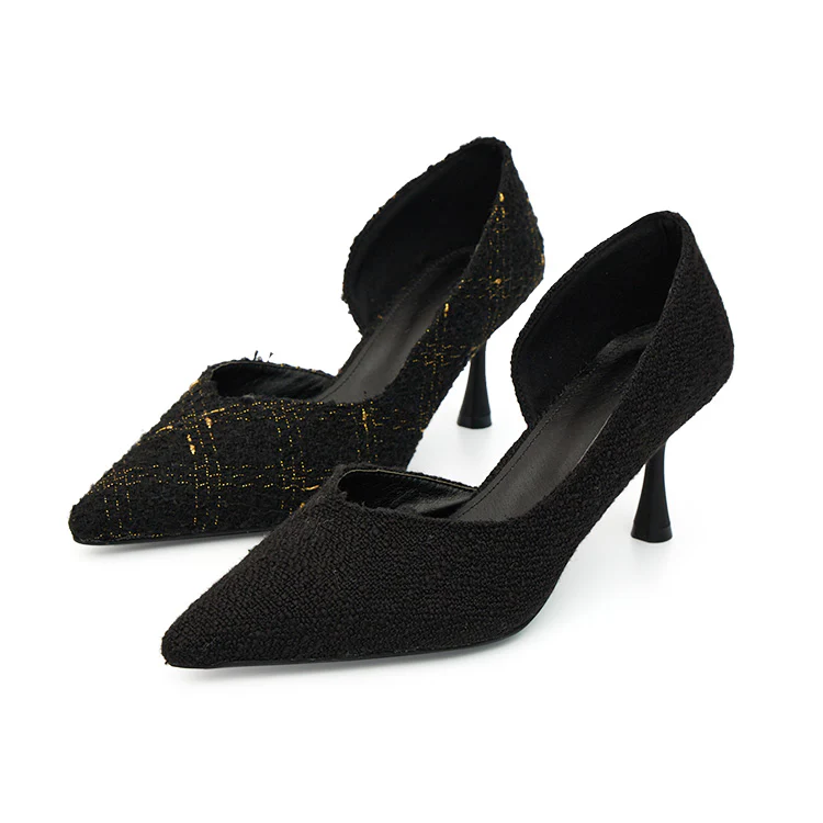 AR-3045 Tweed Pointed-Toe Pumps - Image 2