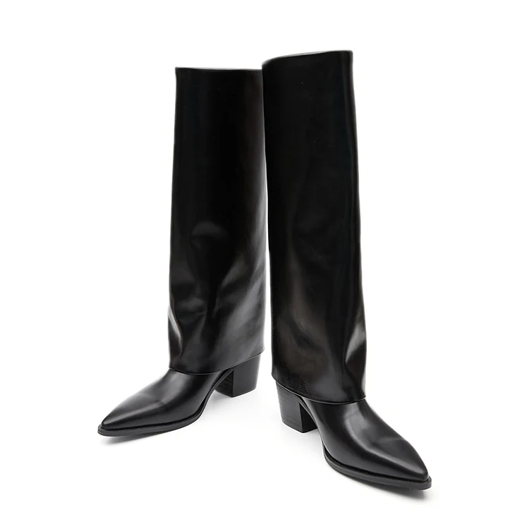 AR-3160 Fold Over  Long Boots - Image 2