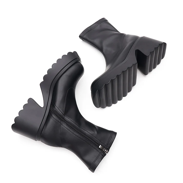 AR-3217 Platform Socks Ankle Boots - Image 2