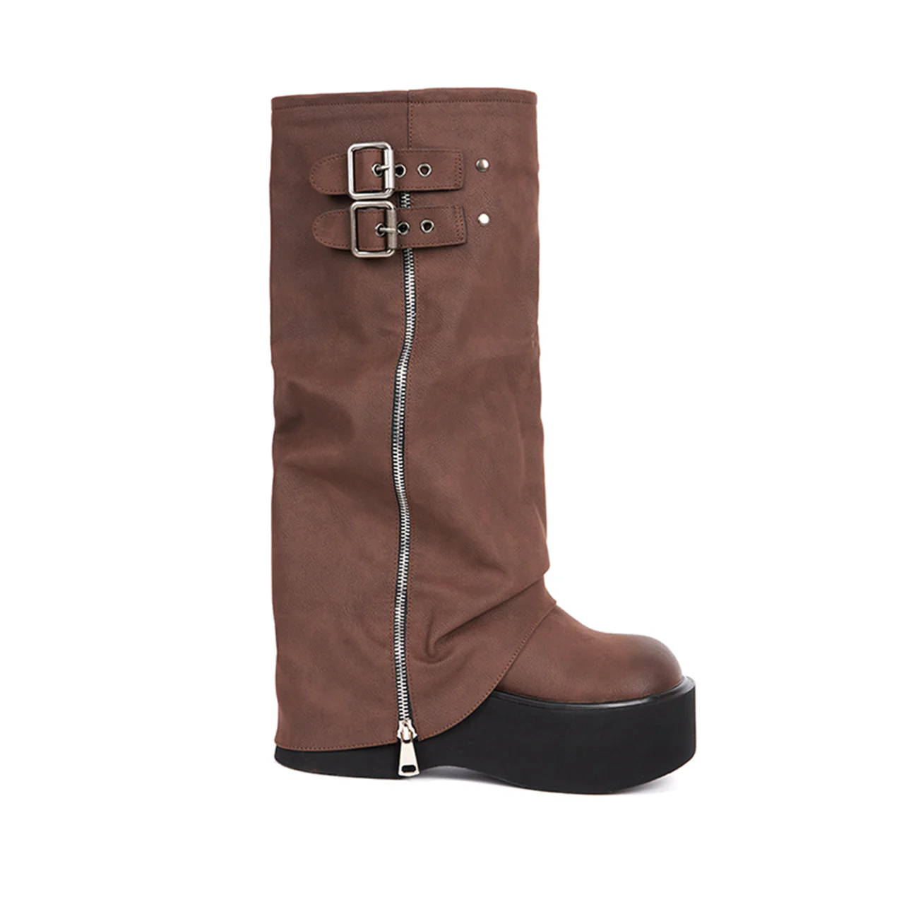 AR-3338 Fold Over Platform Long Boots - Image 2