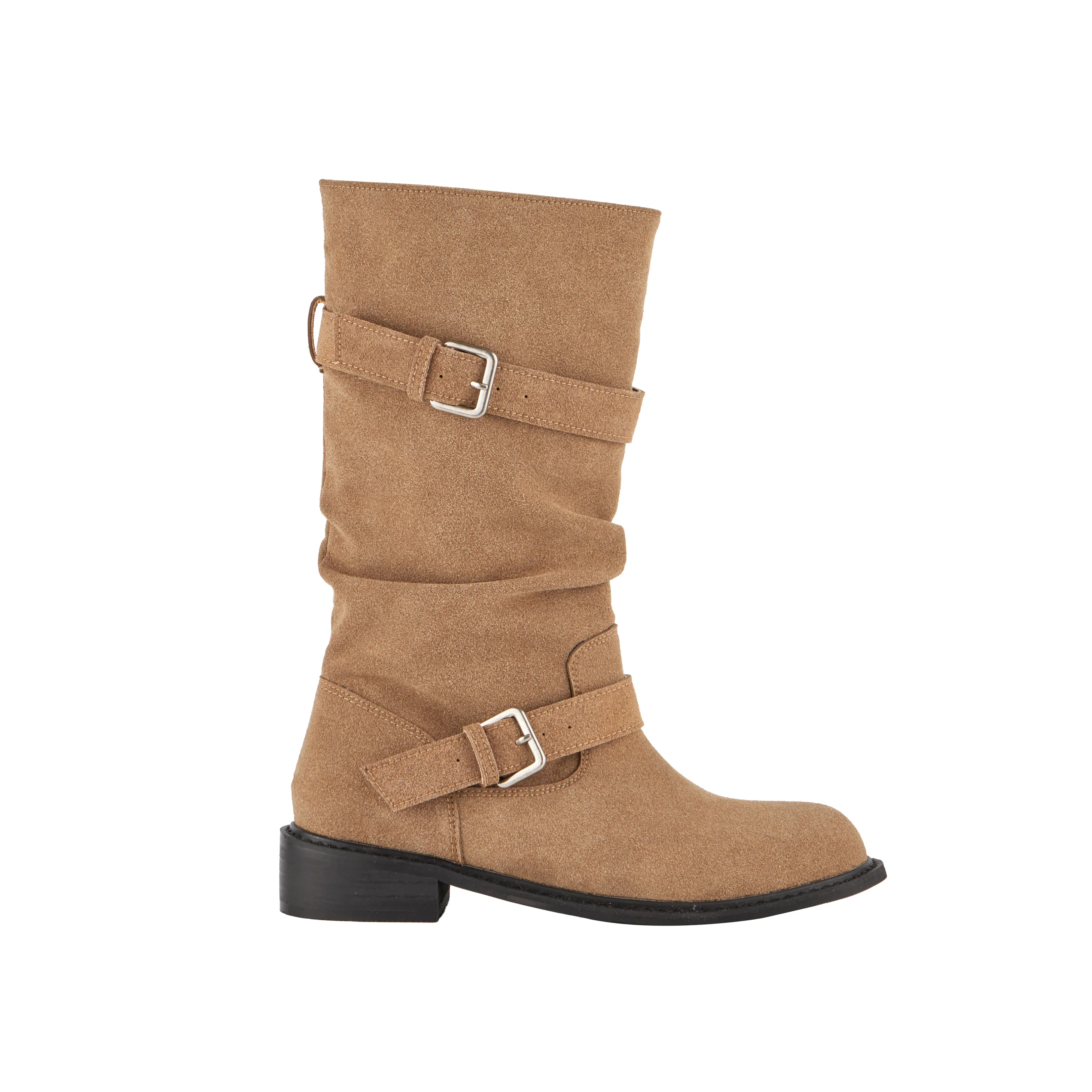 AR-3489 Suede Buckle Mid Boots - Image 2