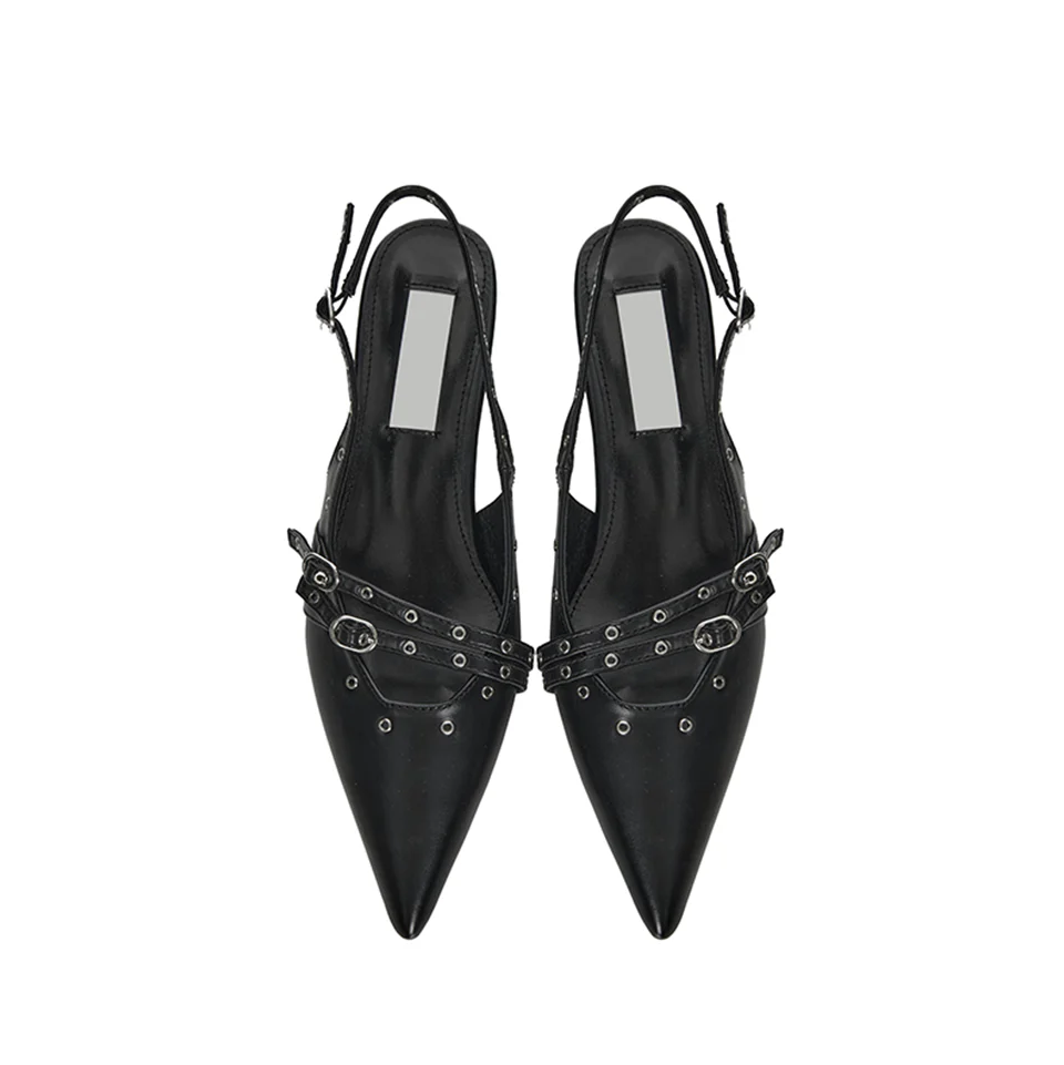 AR-3549 Studded Strap Mid-Heel Slingback - Image 2