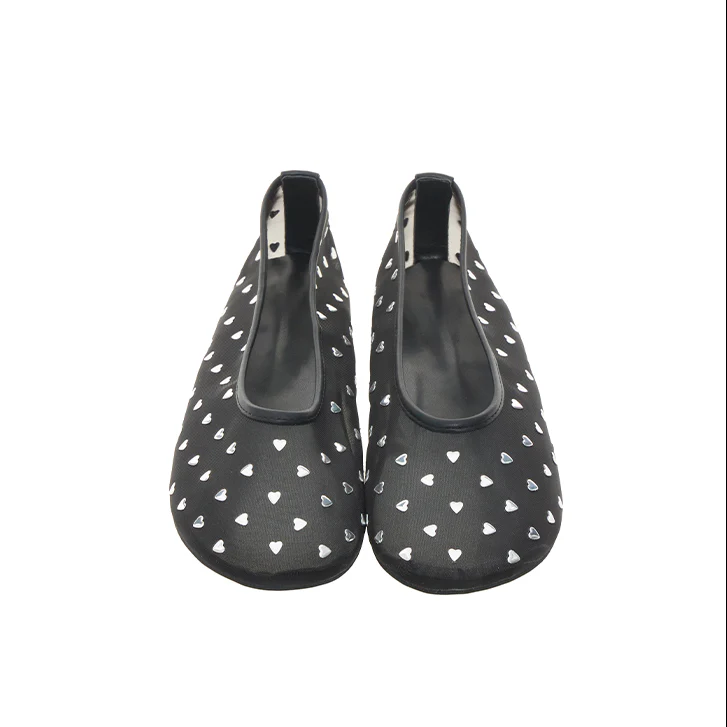 AR-3552 Studded Mesh Flat Shoes - Image 2