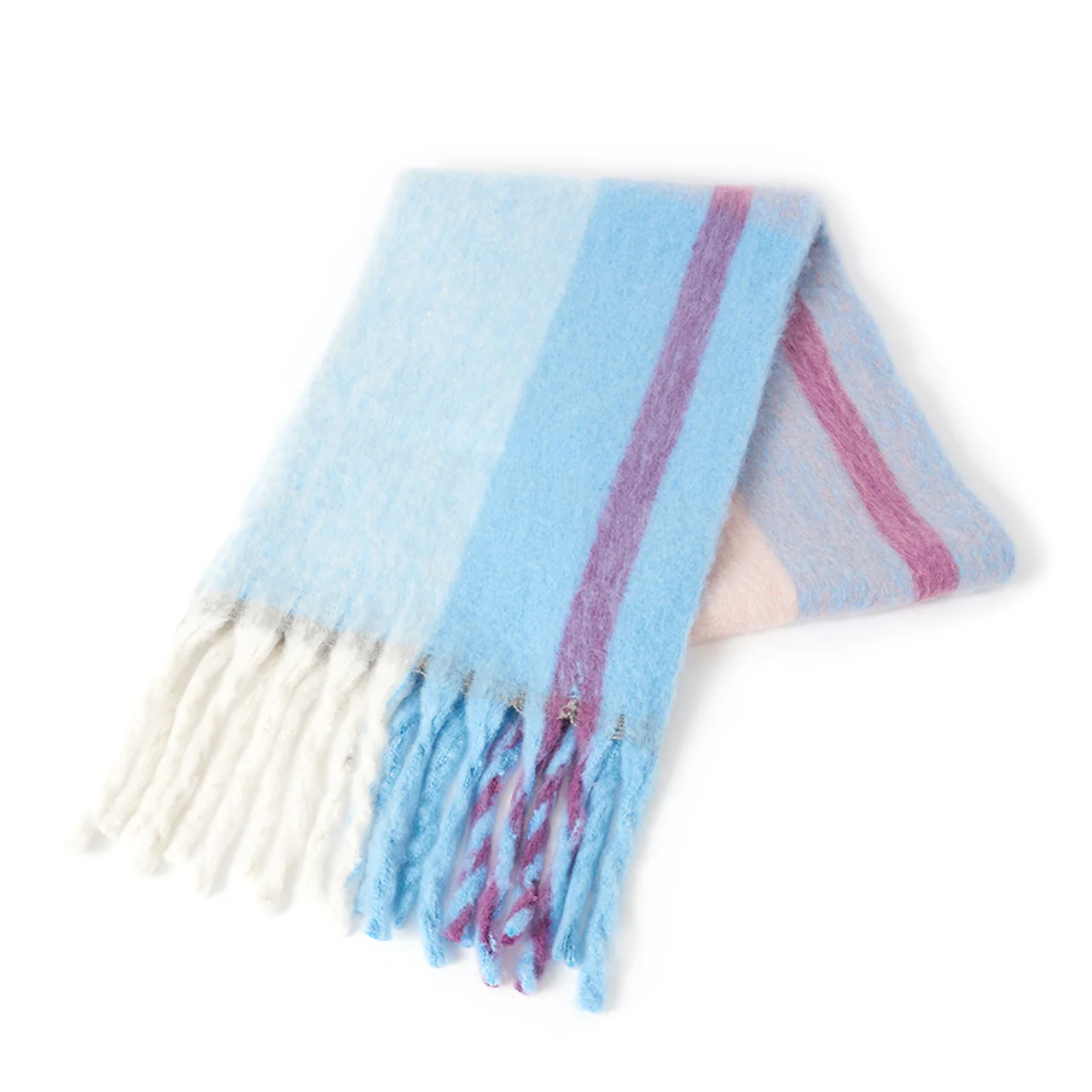 AS-1655 Plaid Color Contrasting Muffler - Image 2