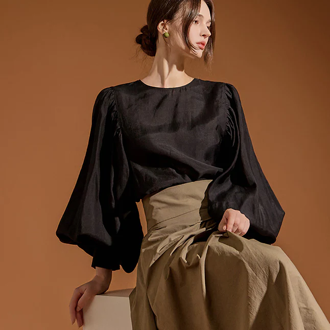 B2879 Puff Sleeve Blouse - Image 2