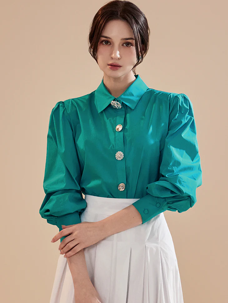 B2939 Jewelry Button Blouse