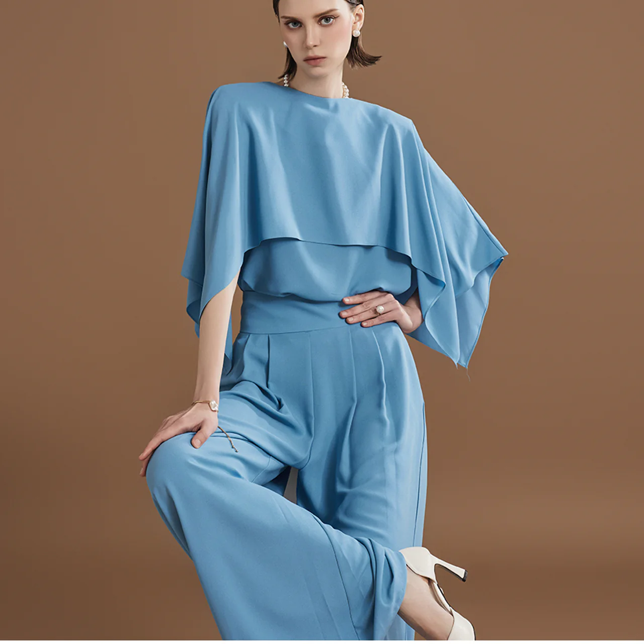 B2945 Cape Blouse - Image 2