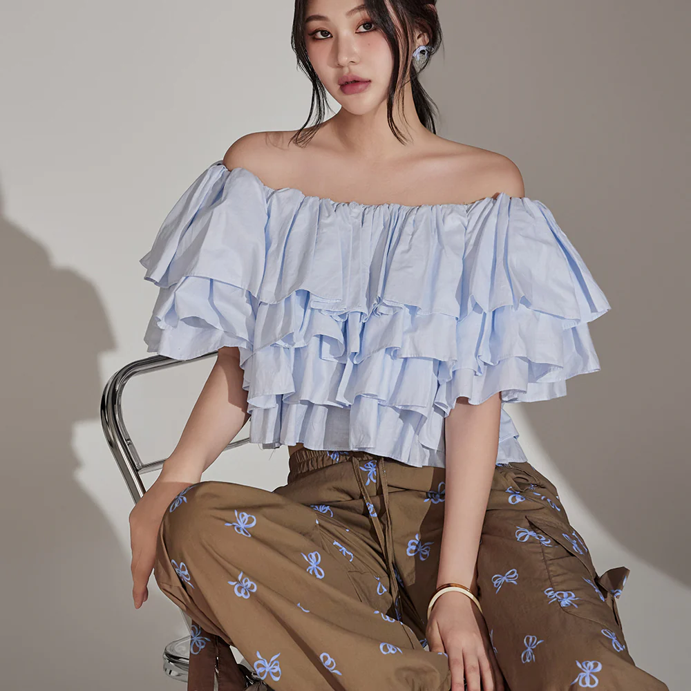 B2958 Frill Tiered Blouse - Image 2