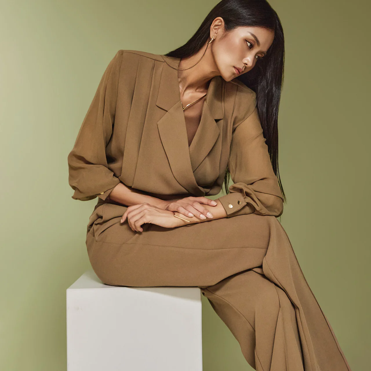 B3001 Pintuck Wrap Blouse - Image 2