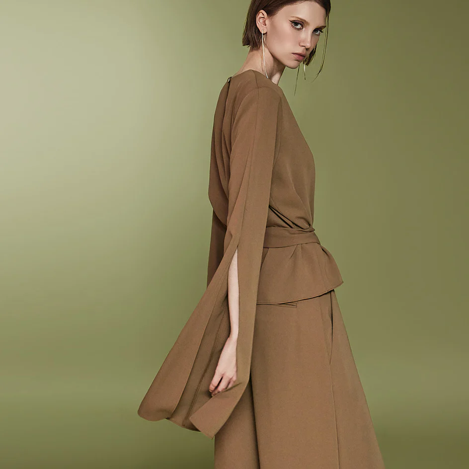 B3005 Slit Blouse with Strap - Image 2
