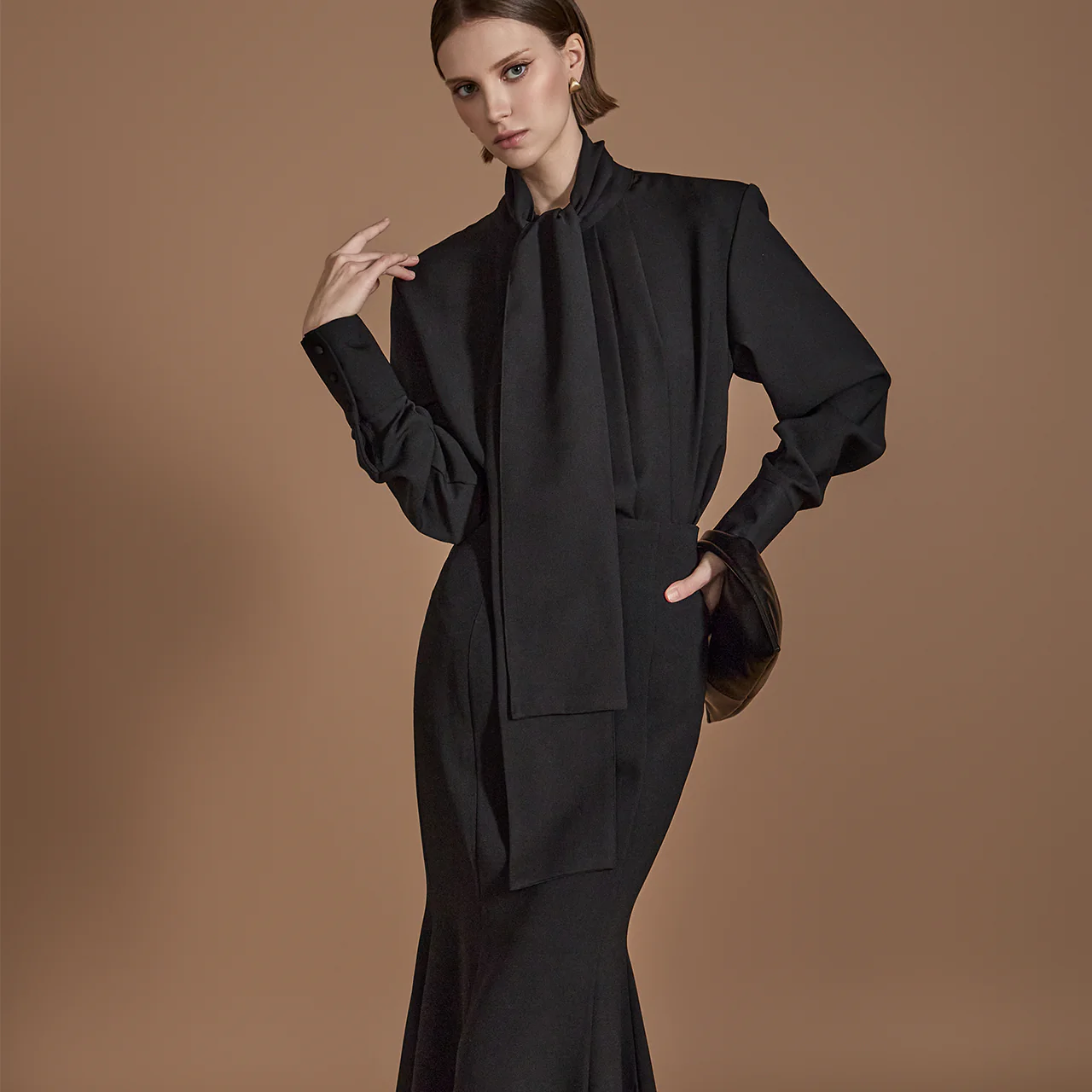 B3017 Blouse With Scarf - Image 2