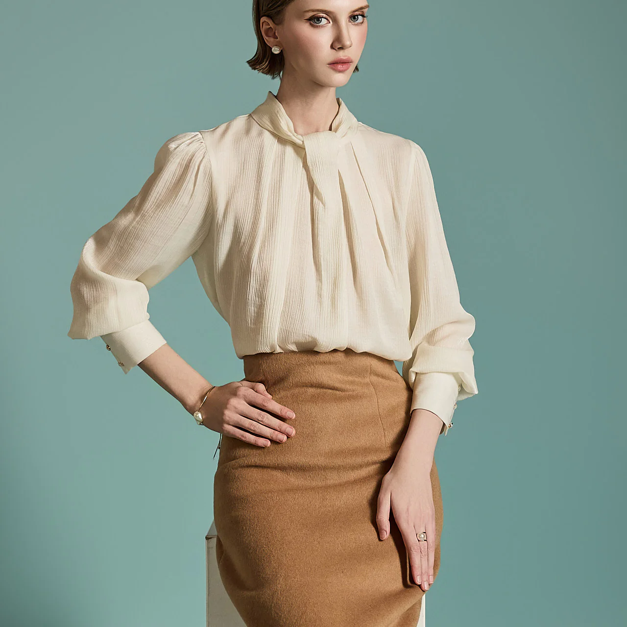 B3020 Pintuck Blouse - Image 2
