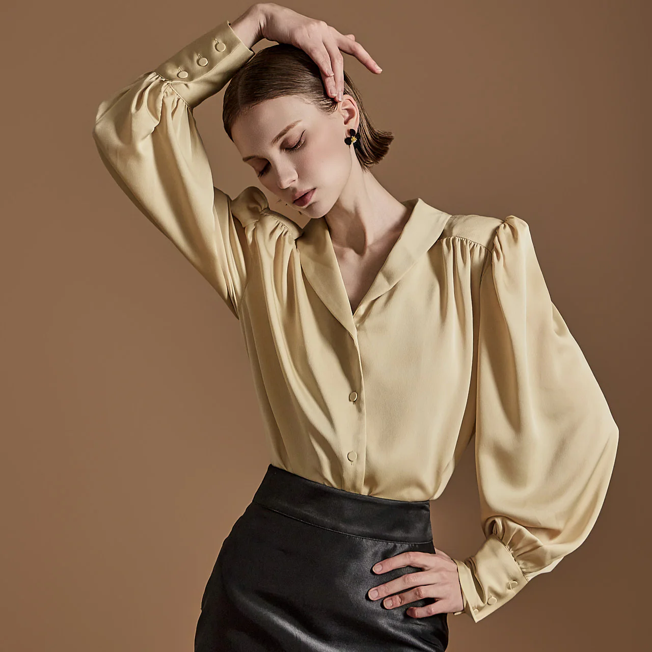 B3024 Shawl Collar Blouse - Image 2