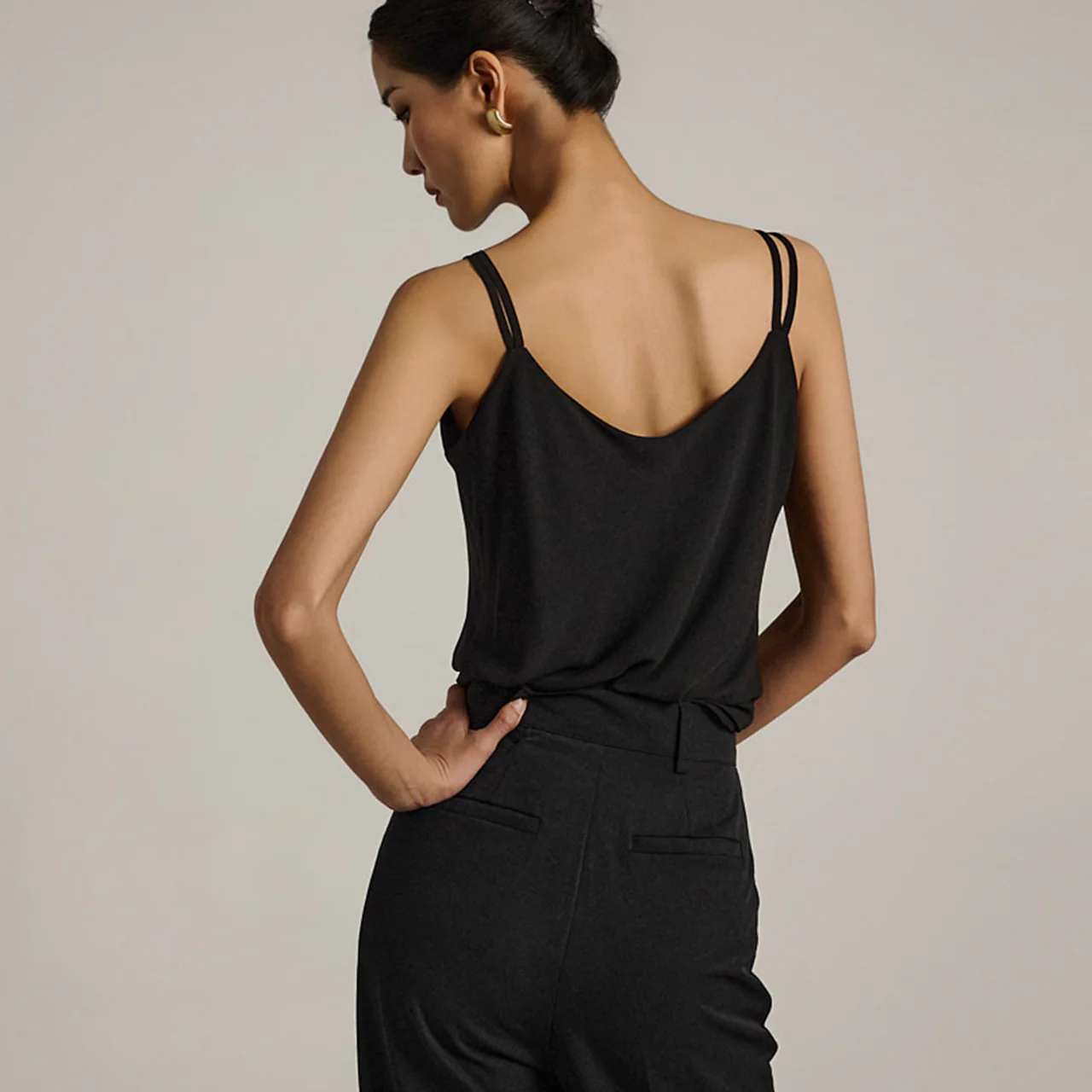 B3037 Double Strap Sleeveless Blouse - Image 2