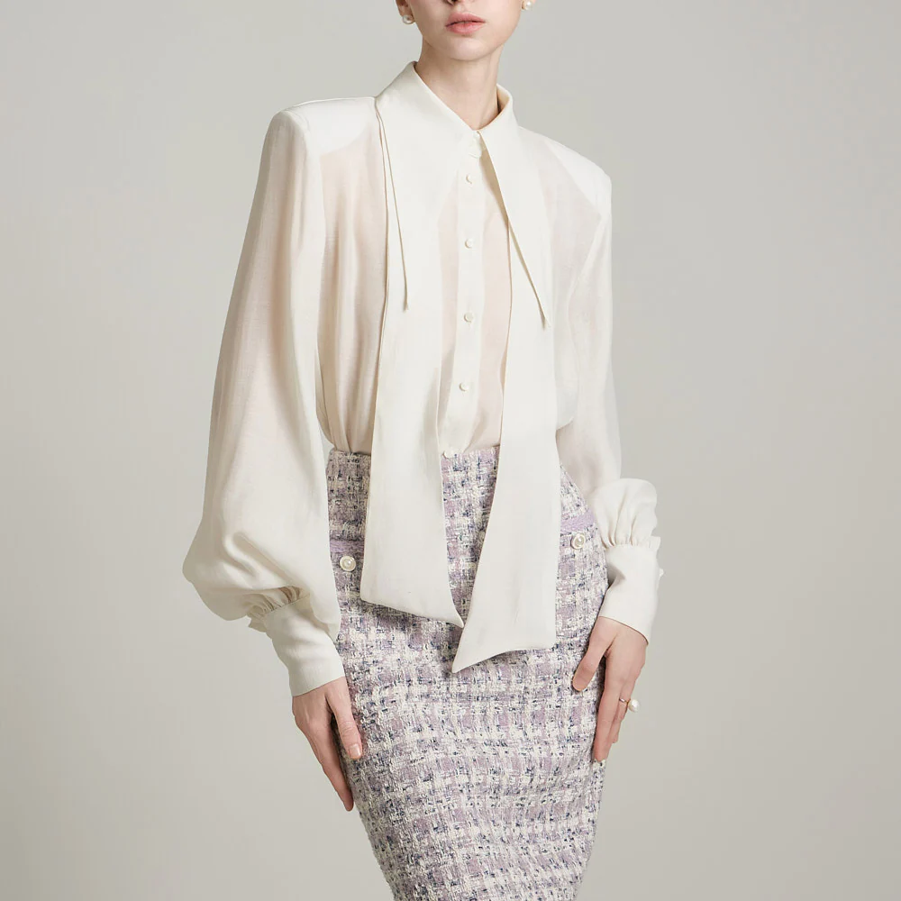 B3039 Blouse with Scarf - Image 2