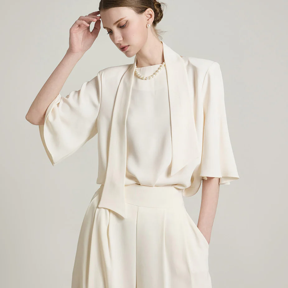 B3042 Blouse with Scarf - Image 2
