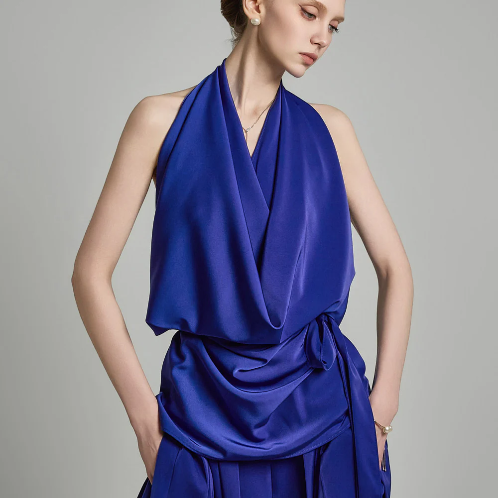 B3055 Sleeveless Blouse with Strap - Image 2