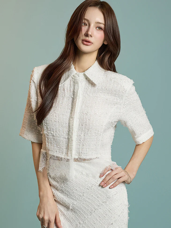 B3056 Tweed Blouse