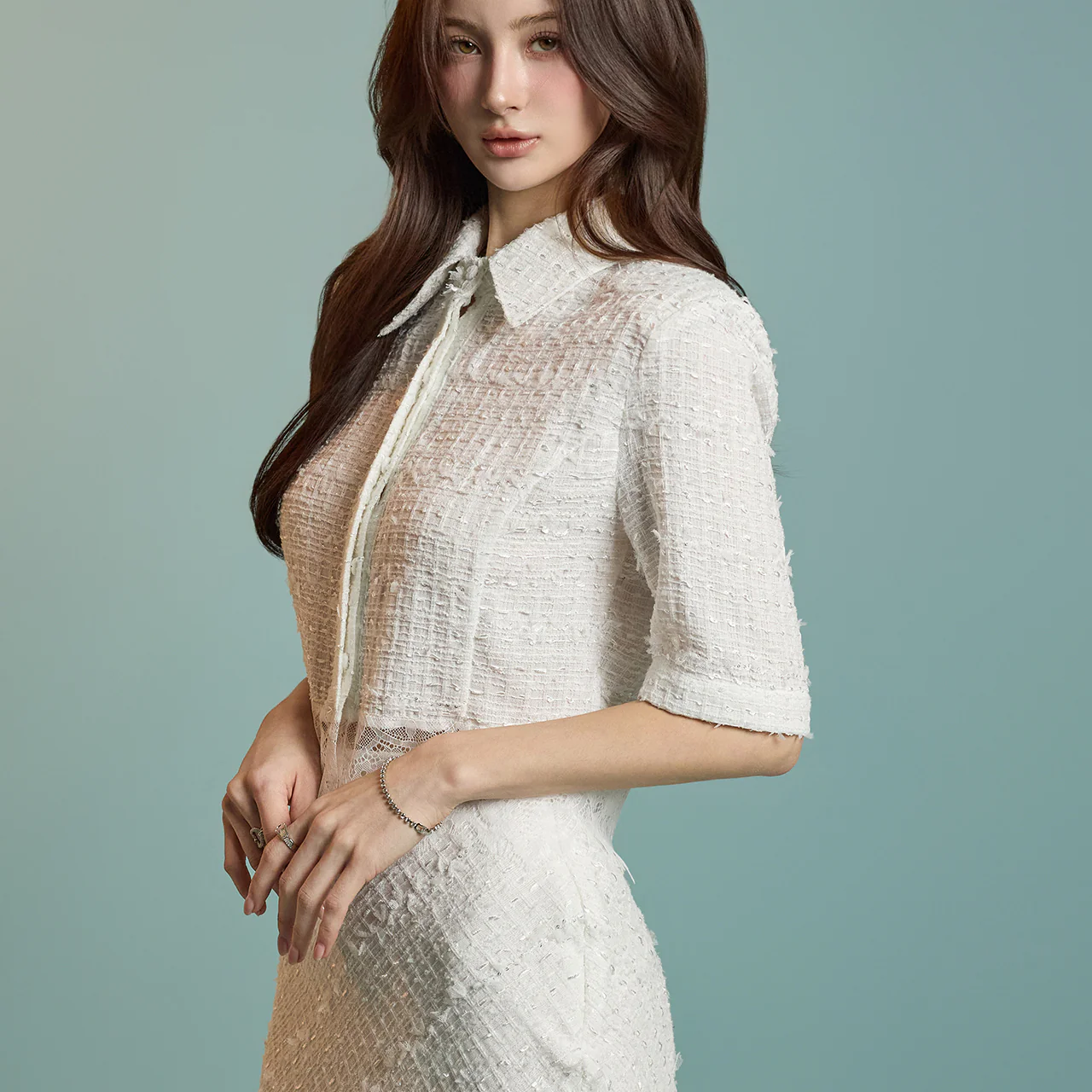 B3056 Tweed Blouse - Image 2