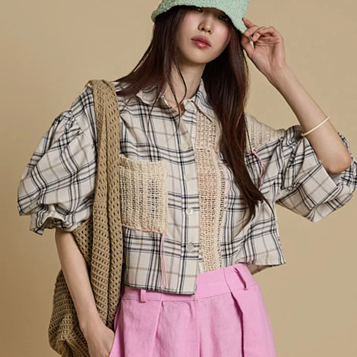 B3060 Checked Blouse - Image 2