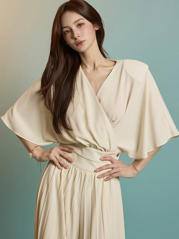 B3068 Wrap Shirring Blouse