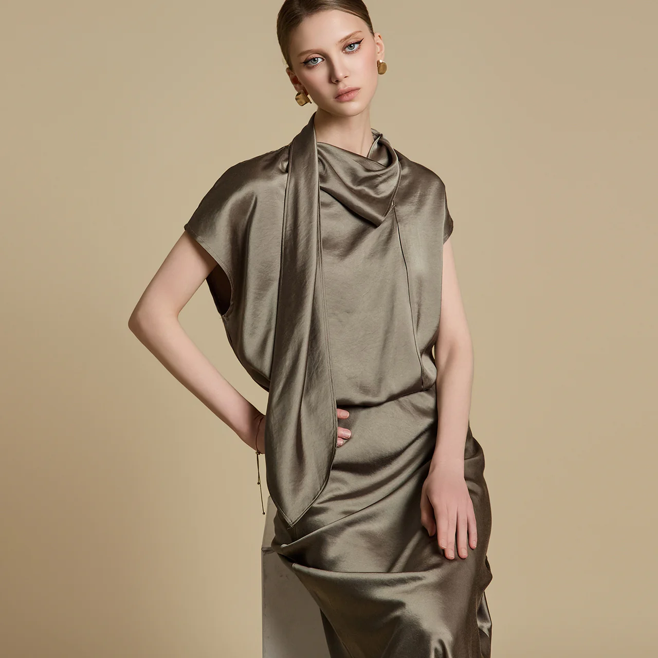 B3069 Satin Blouse - Image 2