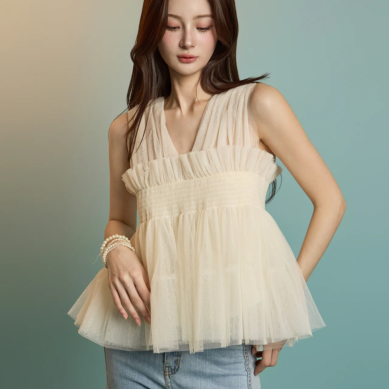 B3076 Tulle Blouse - Image 2