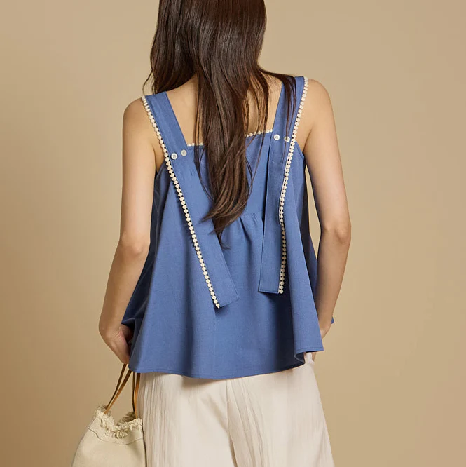B3081 Square Neck Frilled Blouse - Image 2