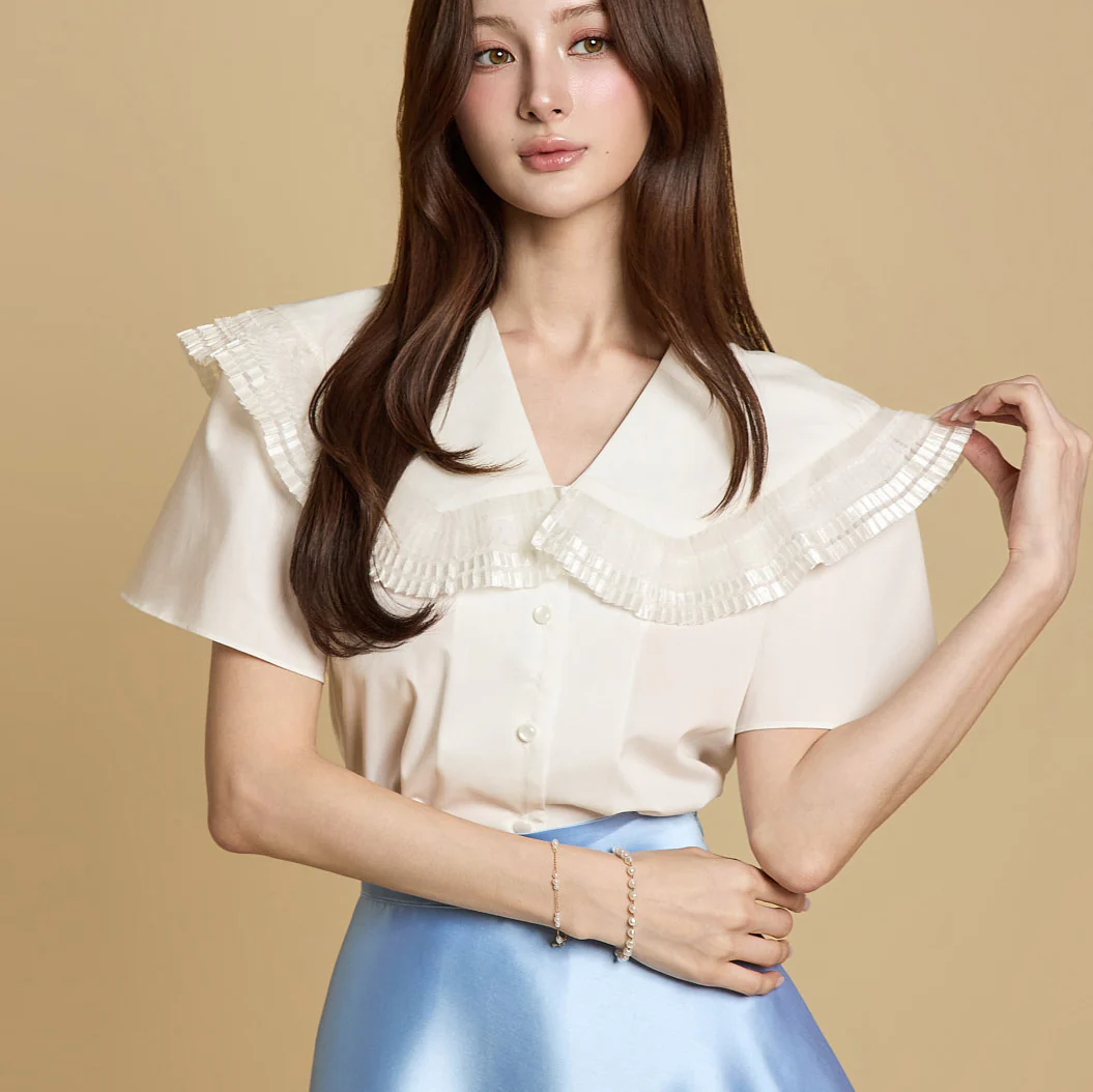 B3090 Frill Collar Blouse - Image 2