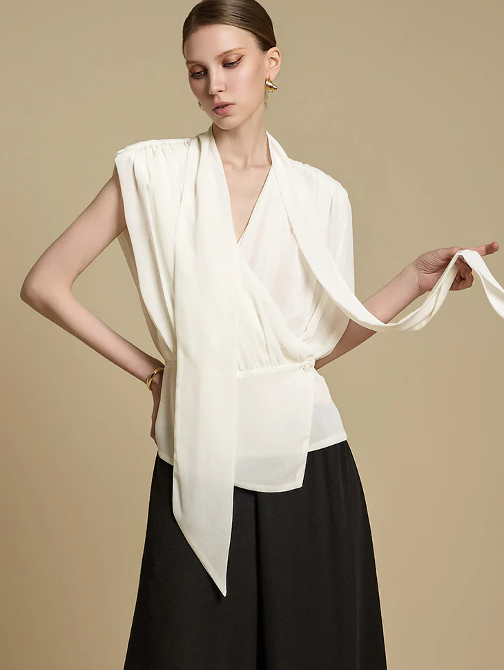 B3095 Scarf Wrap Blouse