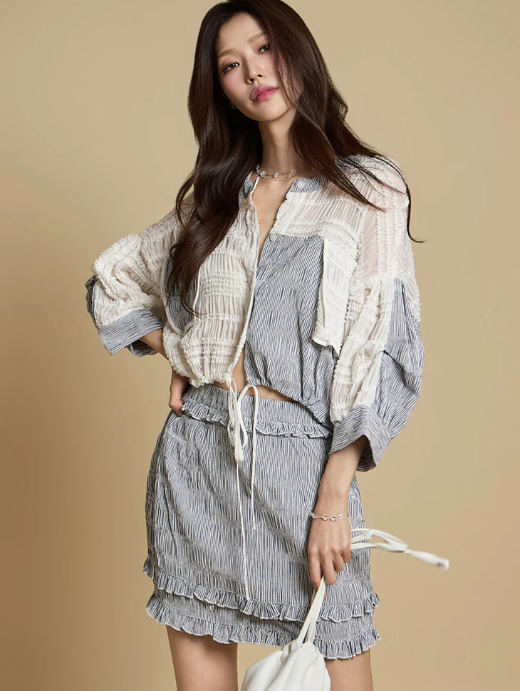 B3096 Color Block Blouse