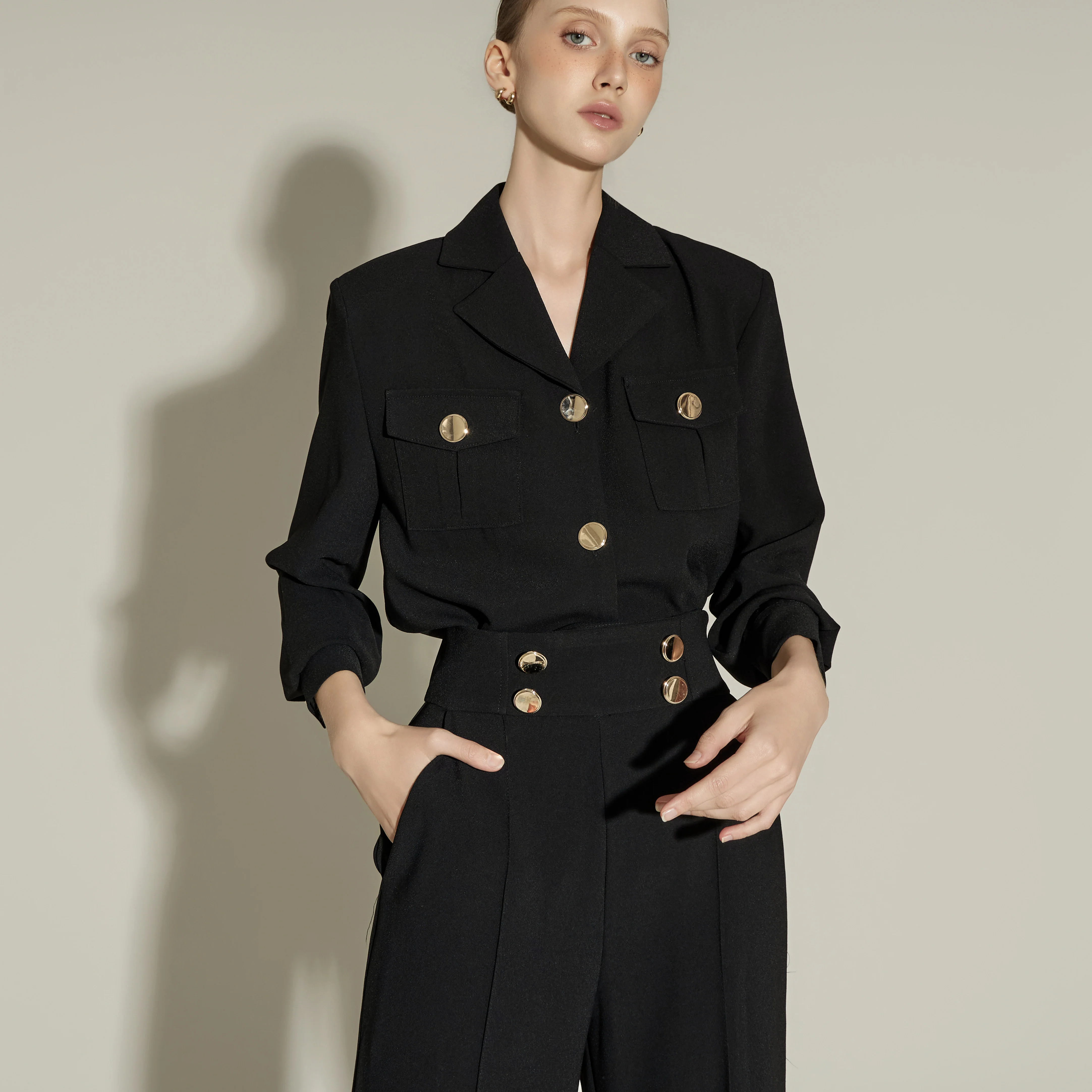 B3144 V-Neck Button Blouse - Image 2