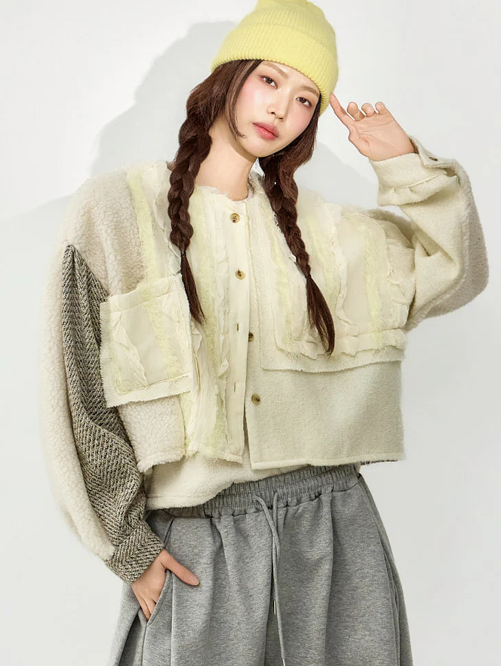 B3165 Frill Mix Blouse