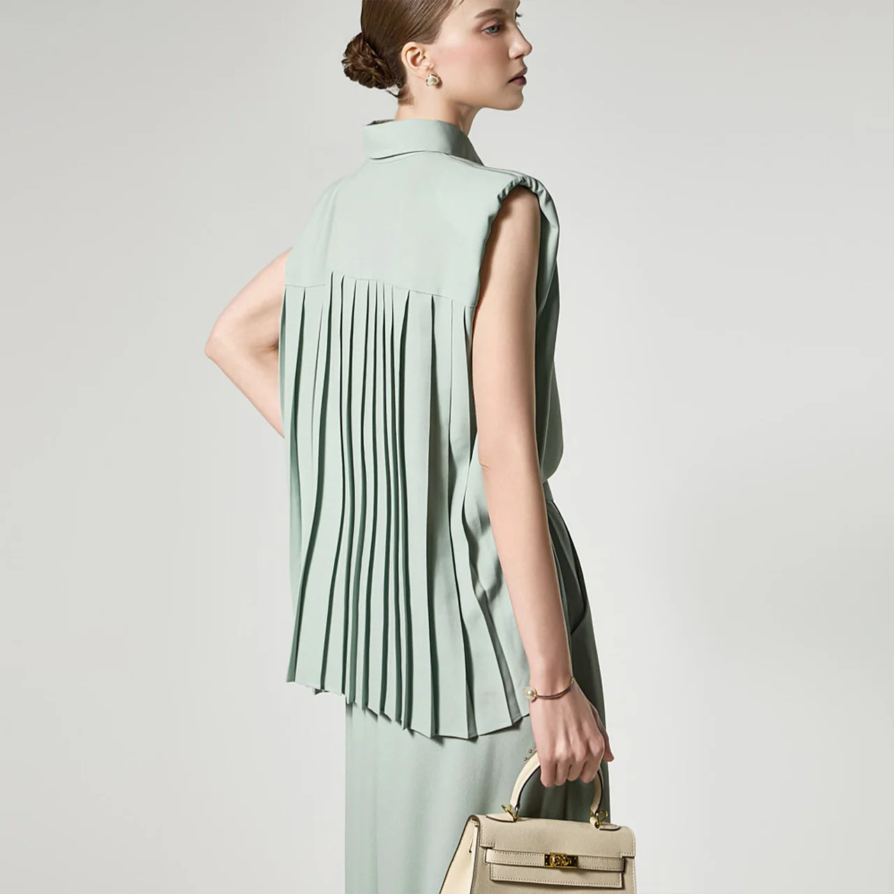 B3190 Back Pleated Blouse - Image 2