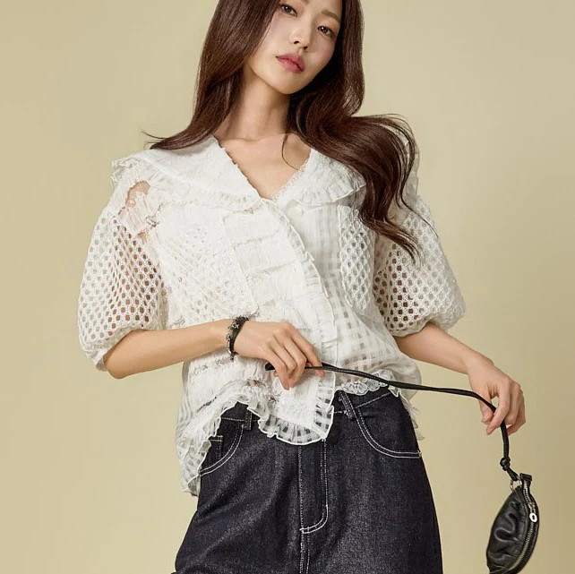 B3195 Frill Sailor Blouse - Image 2