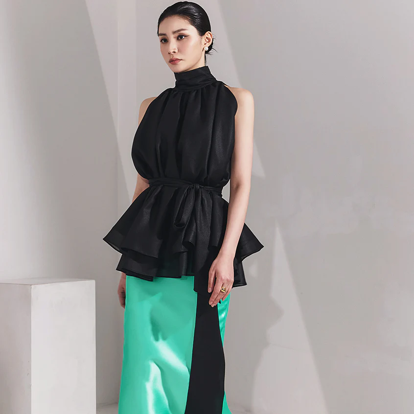 B9146 Blouse with  Strap - Image 2