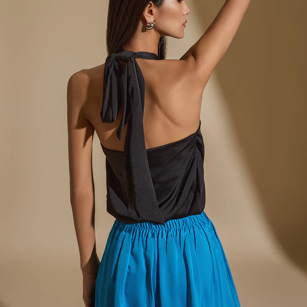 B9158 Halter Neck Twist Blouse - Image 2