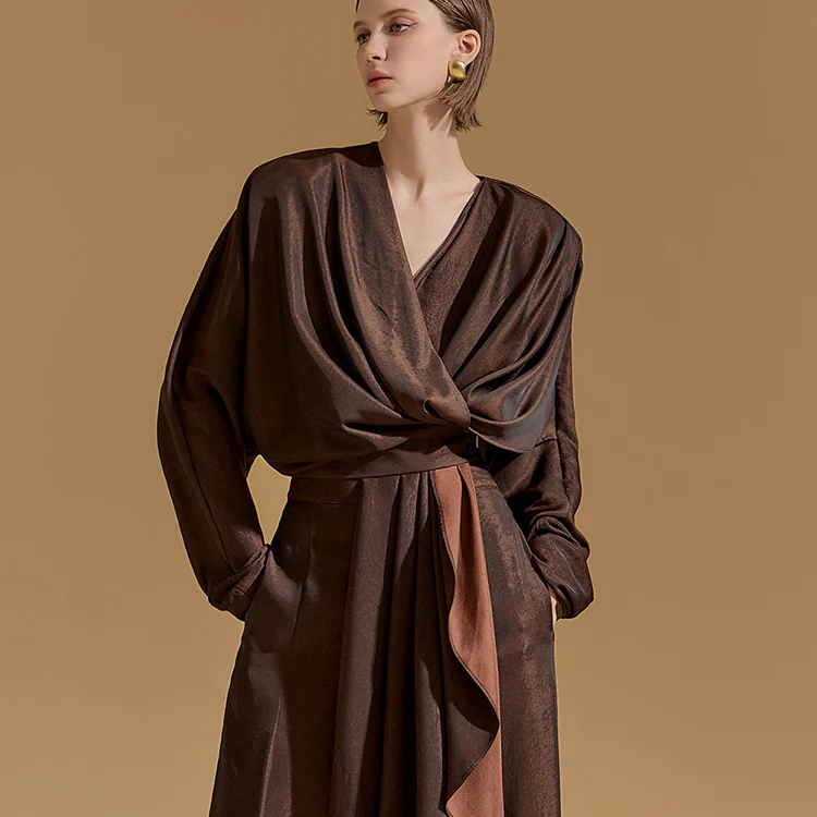 B9165 Draped Wrap Blouse - Image 2