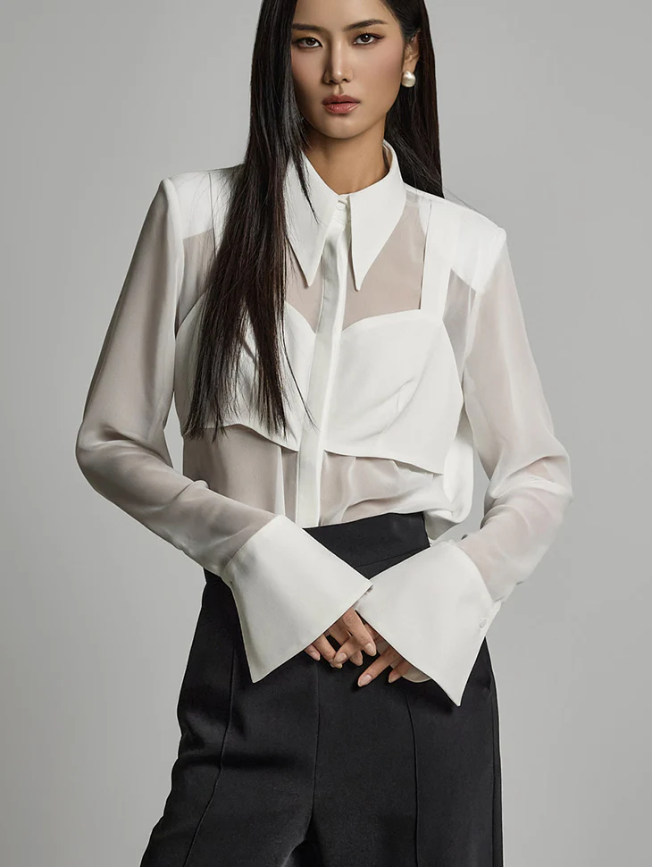 B9193 Sheer Blouse