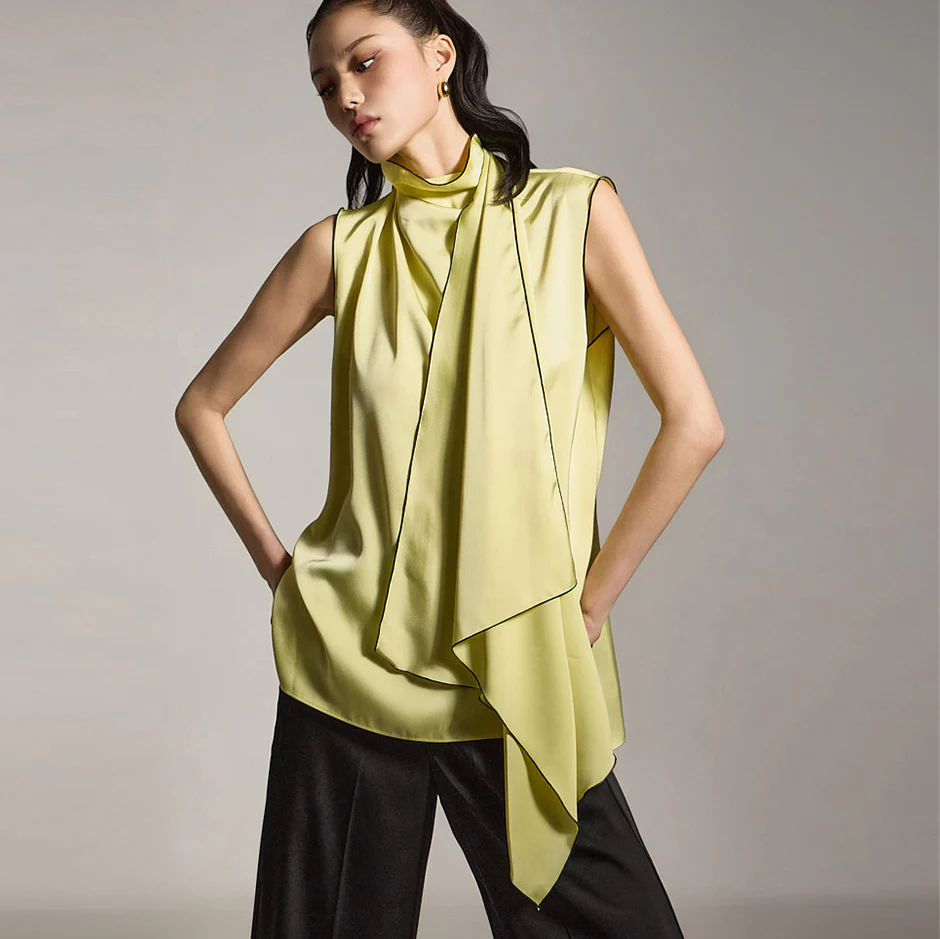 B9195 Satin Sleeveless Blouse - Image 2
